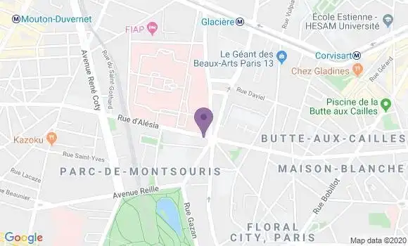 Localisation LCL Agence de Paris Montsouris