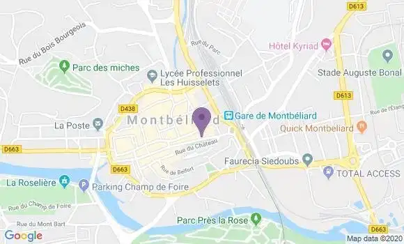 Localisation Crédit Agricole Agence de Montbéliard Centre
