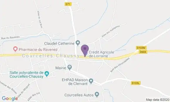 Localisation Crédit Agricole Agence de Courcelles Chaussy