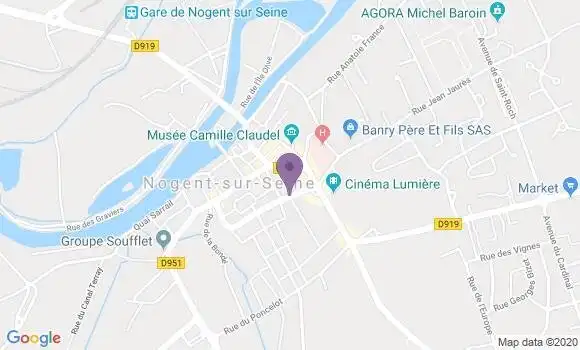 Localisation Crédit Agricole Agence de Nogent sur Seine