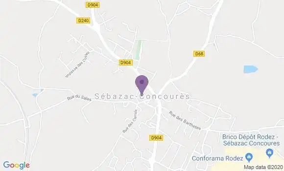 Localisation Crédit Agricole Agence de Sébazac Concourès Estreniol