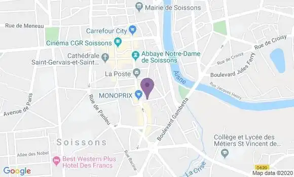 Localisation Société Générale Agence de Soissons