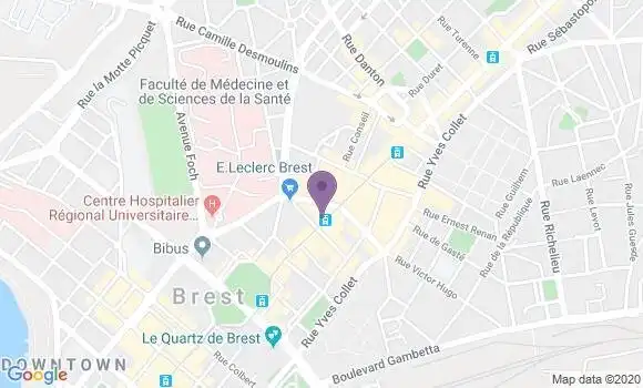 Localisation Crédit Agricole Agence de Brest Centre