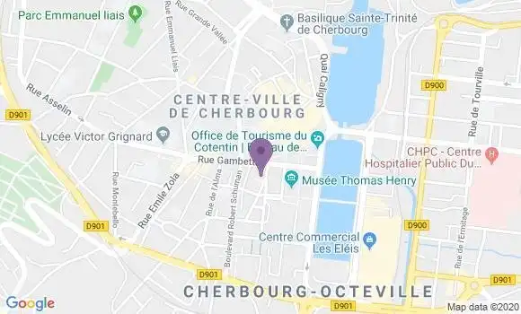Localisation Crédit Agricole Agence de Cherbourg Octeville Centre