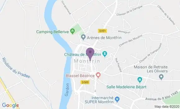 Localisation Crédit Agricole Agence de Montfrin