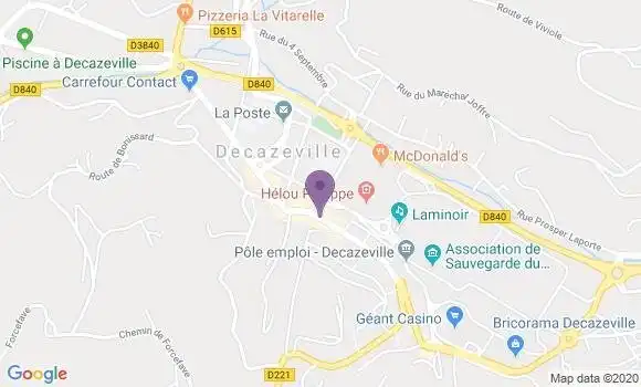 Localisation Crédit Agricole Agence de Decazeville