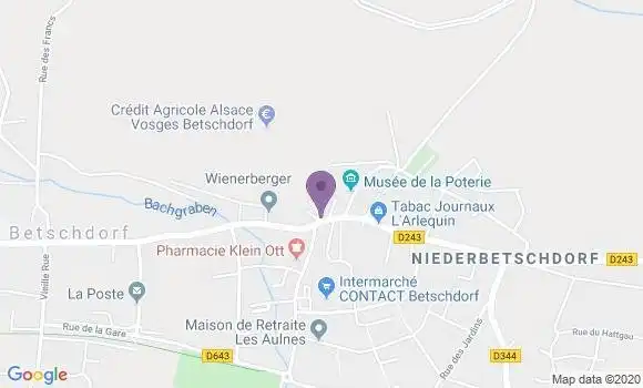 Localisation Crédit Agricole Agence de Betschdorf