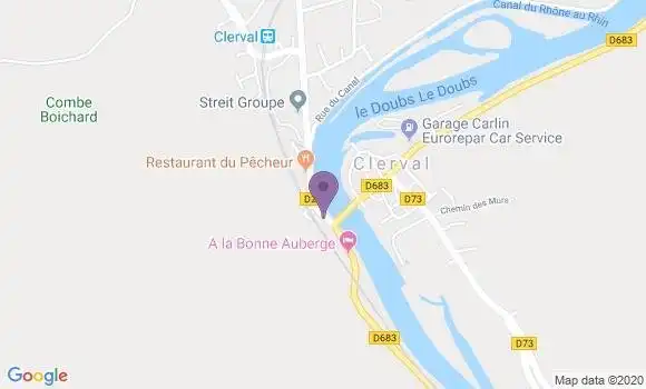 Localisation Crédit Agricole Agence de Clerval