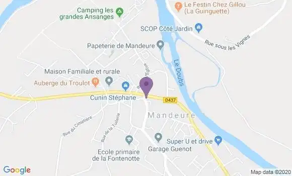 Localisation Crédit Agricole Agence de Mandeure