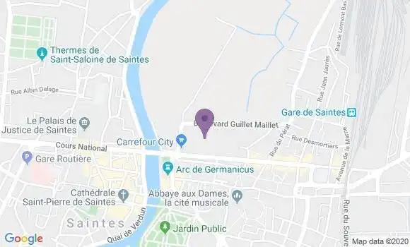 Localisation Crédit Agricole Agence de Saintes Gambetta