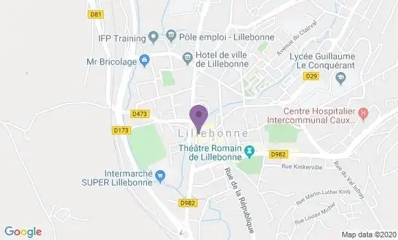 Localisation Crédit Agricole Agence de Lillebonne
