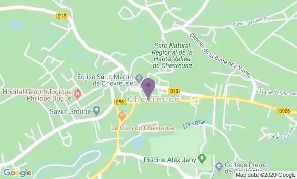 Localisation Crédit Agricole Agence de Chevreuse