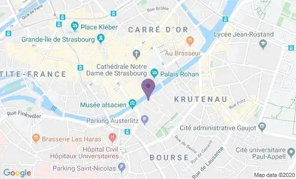 Localisation Crédit Agricole Agence de Strasbourg Quai des Bateliers