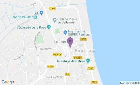 Localisation Crédit Agricole Agence de Pauillac