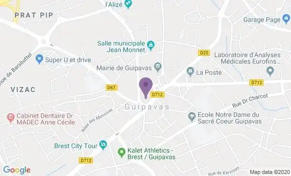 Localisation Crédit Agricole Agence de Guipavas