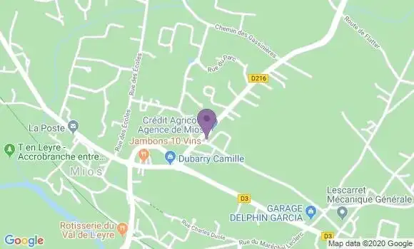 Localisation Crédit Agricole Agence de Mios