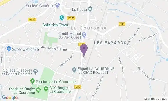 Localisation Crédit Agricole Agence de Mouthiers sur Boëme