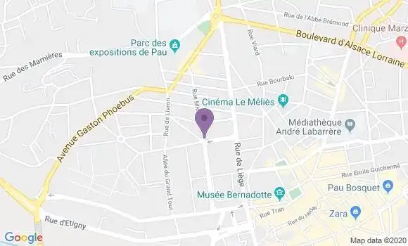 Localisation Crédit Agricole Agence de Pau Camou