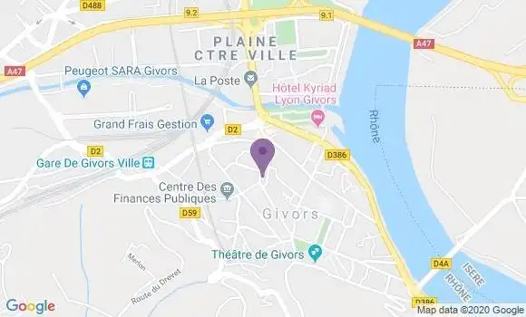 Localisation LCL Agence de Givors