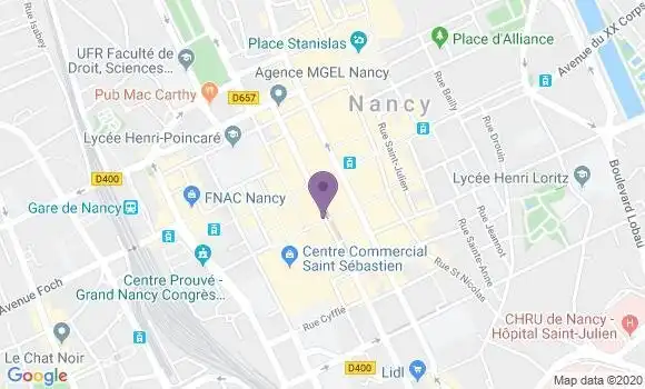 Localisation Crédit Agricole Agence de Nancy Marché