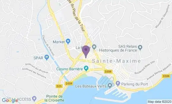 Localisation Crédit Agricole Agence de Sainte Maxime