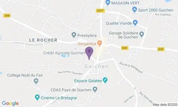 Localisation Crédit Agricole Agence de Guichen