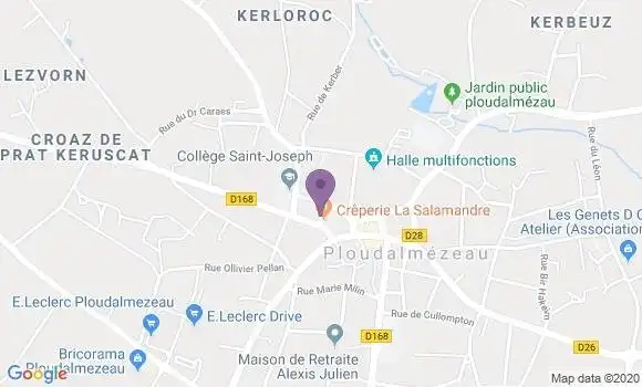Localisation Crédit Agricole Agence de Ploudalmézeau