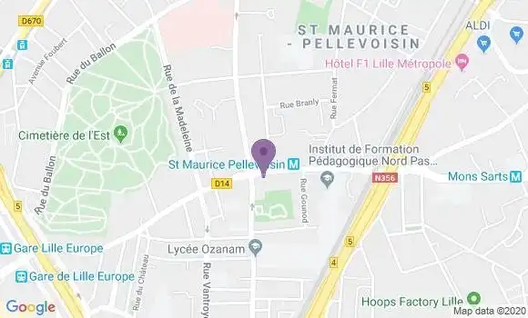 Localisation Crédit Agricole Agence de Lille Saint Maurice Pellevoisin