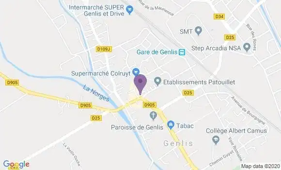 Localisation Crédit Agricole Agence de Genlis