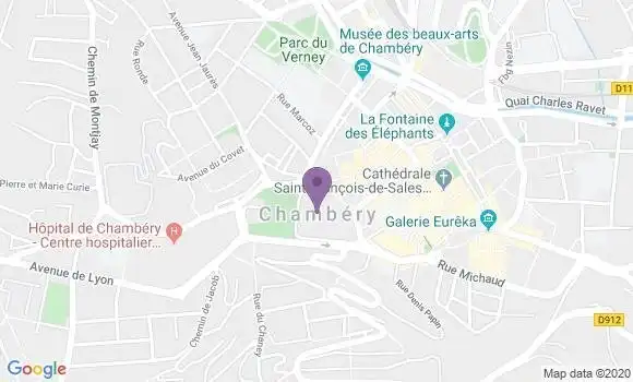 Localisation Crédit Agricole Agence de Chambéry Turin