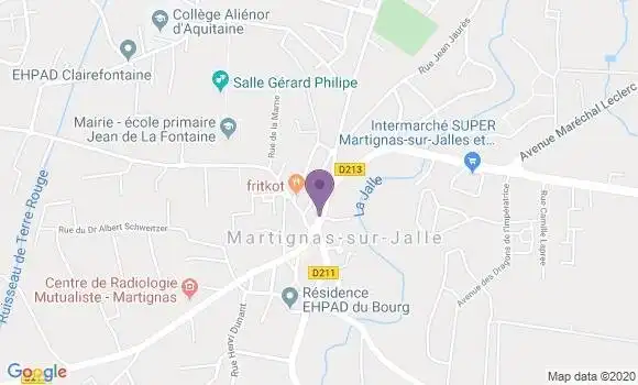 Localisation Crédit Agricole Agence de Martignas sur Jalles