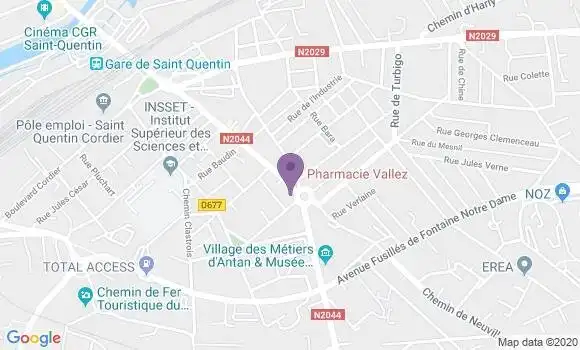 Localisation Crédit Agricole Agence de Saint Quentin Faubourg d