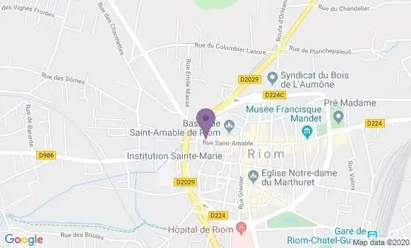 Localisation LCL Agence de Riom