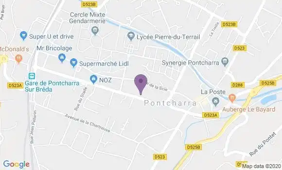 Localisation Crédit Agricole Agence de Pontcharra