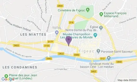 Localisation Crédit Agricole Agence de Figeac