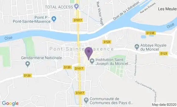 Localisation Crédit Agricole Agence de Pont Sainte Maxence