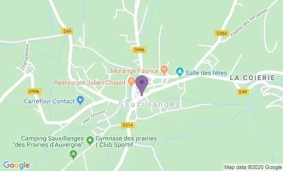 Localisation Crédit Agricole Agence de Sauxillanges