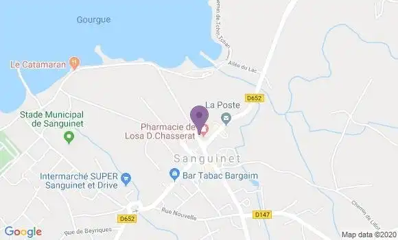 Localisation Crédit Agricole Agence de Sanguinet
