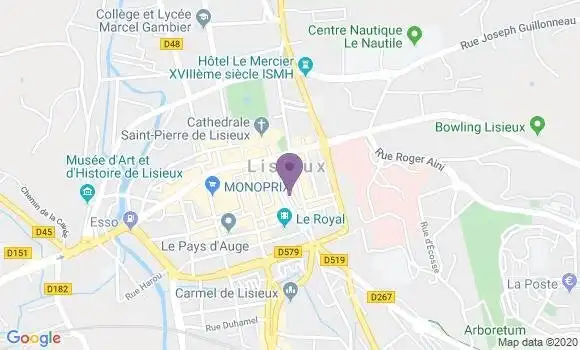 Localisation Crédit Agricole Agence de Lisieux Victor Hugo