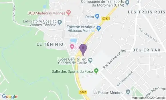 Localisation Crédit Agricole Agence de Vannes Océane