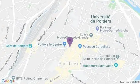 Localisation LCL Agence de Poitiers Bourbeau
