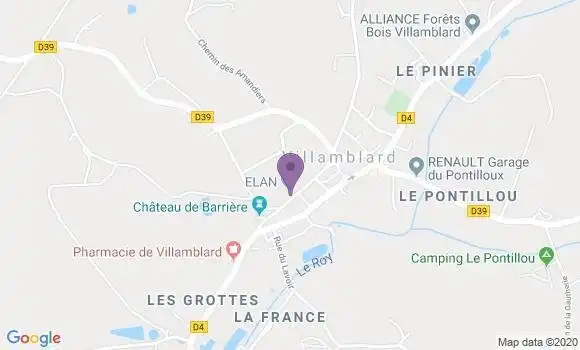 Localisation Crédit Agricole Agence de Villamblard