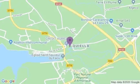 Localisation Crédit Agricole Agence de Le Faou