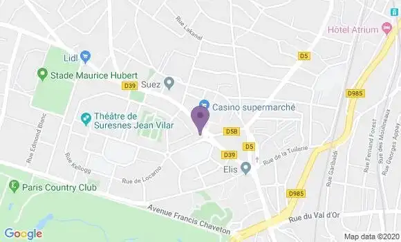 Localisation Crédit Agricole Agence de Suresnes