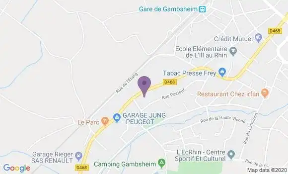 Localisation Crédit Agricole Agence de Gambsheim