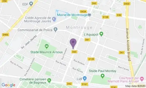 Localisation Crédit Agricole Agence de Montrouge