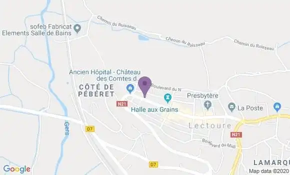 Localisation Crédit Agricole Agence de Lectoure