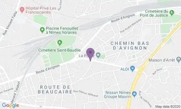 Localisation Crédit Agricole Agence de Nîmes Grezan
