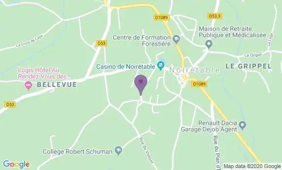 Localisation Crédit Agricole Agence de Noiretable