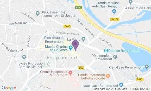 Localisation Crédit Agricole Agence de Remiremont